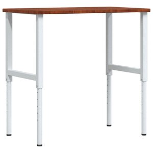 vidaXL Établi marron foncé bois de chêne massif rectangulaire