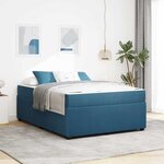 vidaXL Cadre de lit avec matelas Bleu 140 x 200 cm Velours