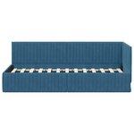 vidaXL Cadre de lit d'angle avec tête de lit Bleu 80 cm x 200 cm tissu