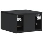 vidaXL Cabinet de chevet mural 2 Pièces Noir 34 5 x 33 x 20 cm