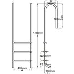 vidaXL Échelle de piscine à 3 échelons Acier inoxydable 304 120 cm