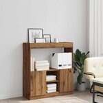 vidaXL Buffet haut chêne artisanal 92x33x100 cm bois d'ingénierie