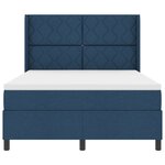Lit Box Spring vidaXL avec Matelas Bleu 160x200 cm Tissu