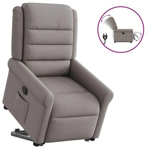 vidaXL Fauteuil inclinable électrique taupe tissu