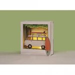 Motif de bois Camping - car  FSC100  nature  20x13 8x0 4cm  en 3 pces  1 Set