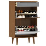 vidaXL Armoire à chaussures MOLDE Marron 59 5x35x103 cm Bois de pin