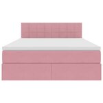 vidaXL Lit avec rangement et LED Rose 140 x 200 cm Velours