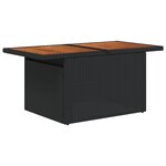 Canapé de jardin 7 pièces avec coussins Noir Poly Rotin