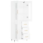 vidaXL Buffet haut Blanc 69 5x34x180 cm Bois d'ingénierie