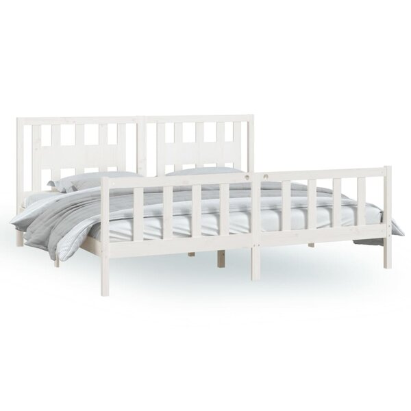 vidaXL Cadre de lit sans matelas blanc bois massif de pin 200x200 cm