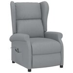 vidaXL Fauteuil inclinable électrique à oreilles gris clair tissu