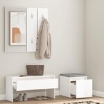 vidaXL Ensemble de meubles de couloir Blanc Bois d'ingénierie