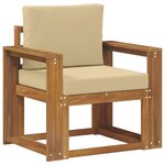 vidaXL Canapé d’extérieur Bois d'acacia massif et polyester Naturel