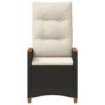 vidaXL Chaise de jardin inclinable Noir et Crème 64 x 57 5 x 112 cm
