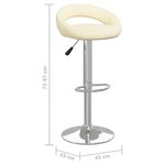 Vidaxl tabourets de bar 2 pièces crème similicuir