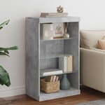 vidaXL Buffet avec lumières LED gris béton 60 5x37x100 cm