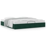vidaXL Cadre de lit ottoman sans matelas vert foncé 200x200 cm velours