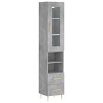 vidaXL Buffet haut Gris béton 34 5x34x180 cm Bois d'ingénierie
