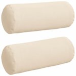 vidaXL Coussins d'accent 2 Pièces Beige Ø 15 x 40 cm Tissu en microfibre