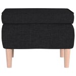 vidaXL Tabouret avec pieds en bois Noir Tissu