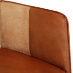 vidaXL Chaise à oreilles Marron et crème Cuir véritable