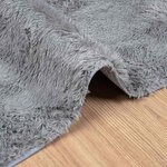 vidaXL Tapis shaggy à poils longs NAVARRA gris clair 200x200 cm