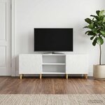 vidaXL Meuble TV 150 x 31 x 50 cm Blanc brillant Bois d'ingénierie