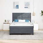 Lit à ressort vidaXL avec matelas et LED gris foncé 160x200 cm en velours
