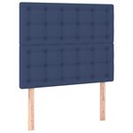 vidaXL Sommier à lattes de lit avec matelas Bleu 90x190 cm Tissu