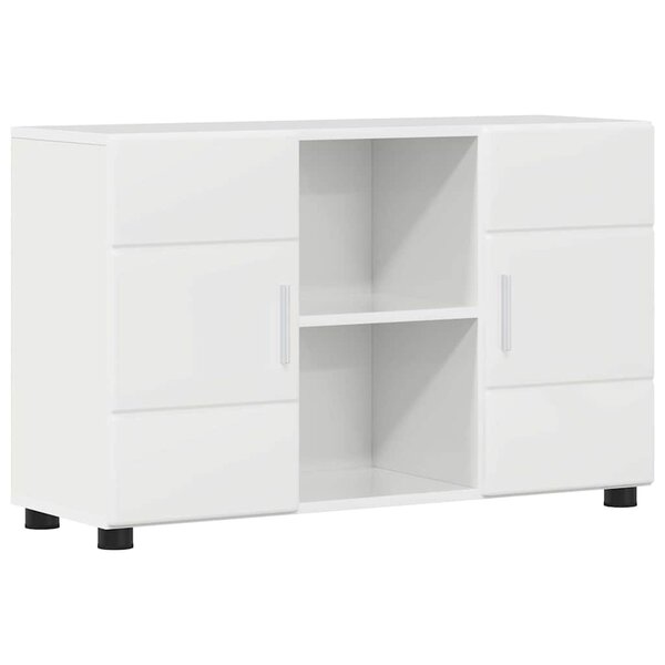 vidaXL Buffet avec étagère FLORIN Blanc brillant 88 5 x 30 5 x 55 5 cm