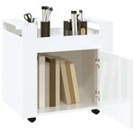 vidaXL Chariot de bureau Blanc brillant 60x45x60 cm Bois d'ingénierie