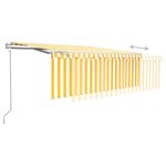 vidaXL Auvent automatique rétractable avec store 4x3 m Jaune et blanc