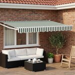 vidaXL Store rétractable manuel avec LEDs Vert et blanc 3 5 x 2 5 m