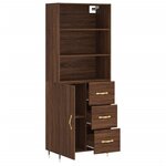vidaXL Buffet haut Chêne marron 69 5x34x180 cm Bois d'ingénierie