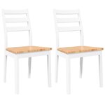 vidaXL Chaises à manger 2 Pièces blanc bois massif caoutchouc