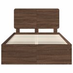 vidaXL Cadre de lit Chêne brun 120 x 190 cm Bois de pin massif