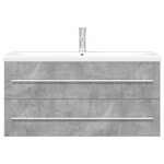 vidaXL Ensemble de meubles de salle de bain 2 Pièces gris béton
