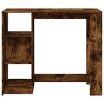 vidaXL Table de bar avec étagère chêne fumé bois d'ingénierie