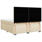 vidaXL Sommier à lattes de lit avec matelas Crème 180x200 cm Tissu
