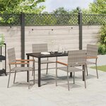 vidaXL Ensemble de salle à manger pour jardin 5 Pièces Gris Poly rotin
