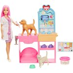 Mattel JFX93 - Barbie - Poupée et ensemble pour clinique vétérinaire