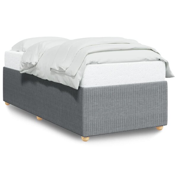 vidaXL Cadre de lit Gris clair 90x190 cm Tissu
