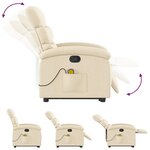 vidaXL Fauteuil inclinable de massage Crème Tissu