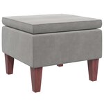 vidaXL Tabouret avec pieds en bois Gris clair Velours