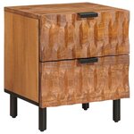vidaXL Cabinet de chevet avec tiroir 2 Pièces Marron 40 x 33 x 46 cm