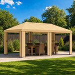 vidaXL Abri de jardin 6 x 3 m Crème Polyester et Acier 190 gsm