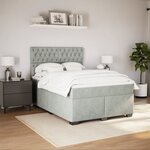 vidaXL Sommier à lattes de lit et matelas Gris clair 140x200cm Velours