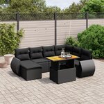 vidaXL Salon de jardin 8 Pièces avec coussins noir résine tressée