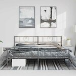 vidaXL Cadre de lit métal sans matelas avec pied de lit noir 183x213cm