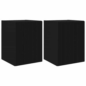 vidaXL Meuble TV mural 2 Pièces Noir 30 x 31 x 40 cm Bois d'ingénierie